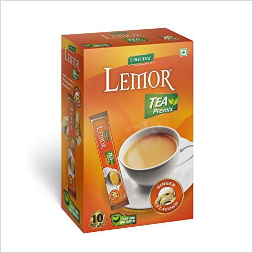 Lemor Ginger Flavored Instant Tea (One Pack of 10 Sachets)
